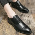 thumbnail image 5 of Classic Cap Toe Brogue Leather Men’s Dress Shoes, Vintage British Style Pointed Toe Oxfords, Non-Slip Formal Shoes for Wedding, Office Work and Formal Occasions, 5 of 7