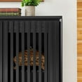 thumbnail image 6 of Noble House Mid-Century Fluted Sideboard Buffet Cabinet with Hollowed Solid Wood Doors, Adjustable Storage, Black, 6 of 9