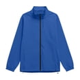 thumbnail image 6 of XUNKUSGA Rain Jacket Women Waterproof Fashion Full Zip Stand Collar Womens Windbreaker Jacket Casual Loose Women Rain Jacket with Adjustable Hem Drawstring,Blue,M, 6 of 9