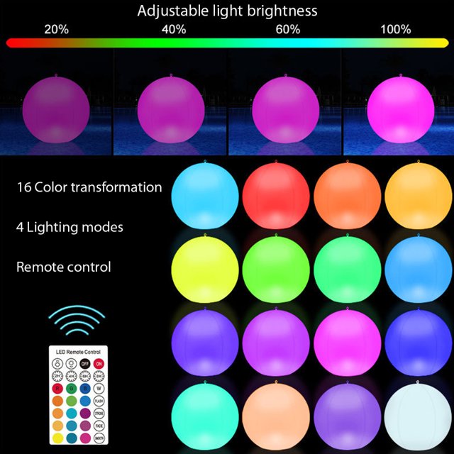 Luz decorativa para piscina de playa, lámpara de esfera de 600 mAh, 4 modos para Villa, fuente cuadrada Ndcxsfigh Para estrenar