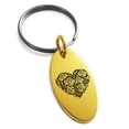 thumbnail image 4 of Tioneer Stainless Steel Rose Petal Heart Engraved Small Oval Charm Celtic Keychain Keyring, 4 of 5