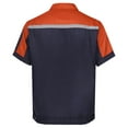 thumbnail image 6 of Doomiva Men Mechanic Uniform Shirt Contrast Color Short Sleeve Work Shirt Industrial T-shirts Orange&Navy Blue 175/XL, 6 of 7