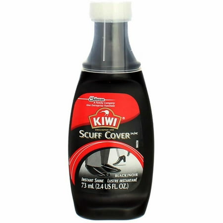 KIWI Scuff Cover, Black, 2.4 oz (1 Bottle with Sponge Applicator), Pack of 2