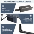 thumbnail image 4 of MRUAKA Outdoor Folding Chaise Lounge Chair , Heavy-Duty Portable Sun Lounger with 4 Adjustable Positions & Removable Pillow,  Patio Beach Chair for Backyard, Poolside, Camping, Light Grey, 4 of 9