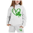 thumbnail image 3 of Xmyrz St Patricks Day Little Girl Holiday Outfits Pants Set Sweatsuits Hooded Classic Heart Long Sleeve Tracksuit Casual Clothes Sets Clothing Suits, 3 of 5