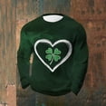 thumbnail image 1 of Ceisia Men's St. Patrick's Day Heart Shamrock Waffle Knit Top | Long Sleeve Crew Neck Casual Tee Gifts, 1 of 3