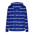 thumbnail image 5 of SwiftWear Women's Drop-Shoulder Striped Fleece Hoodie Oversized Casual Pullover Soft Fluffy Loungewear with Front Pocket Blue, 5 of 5