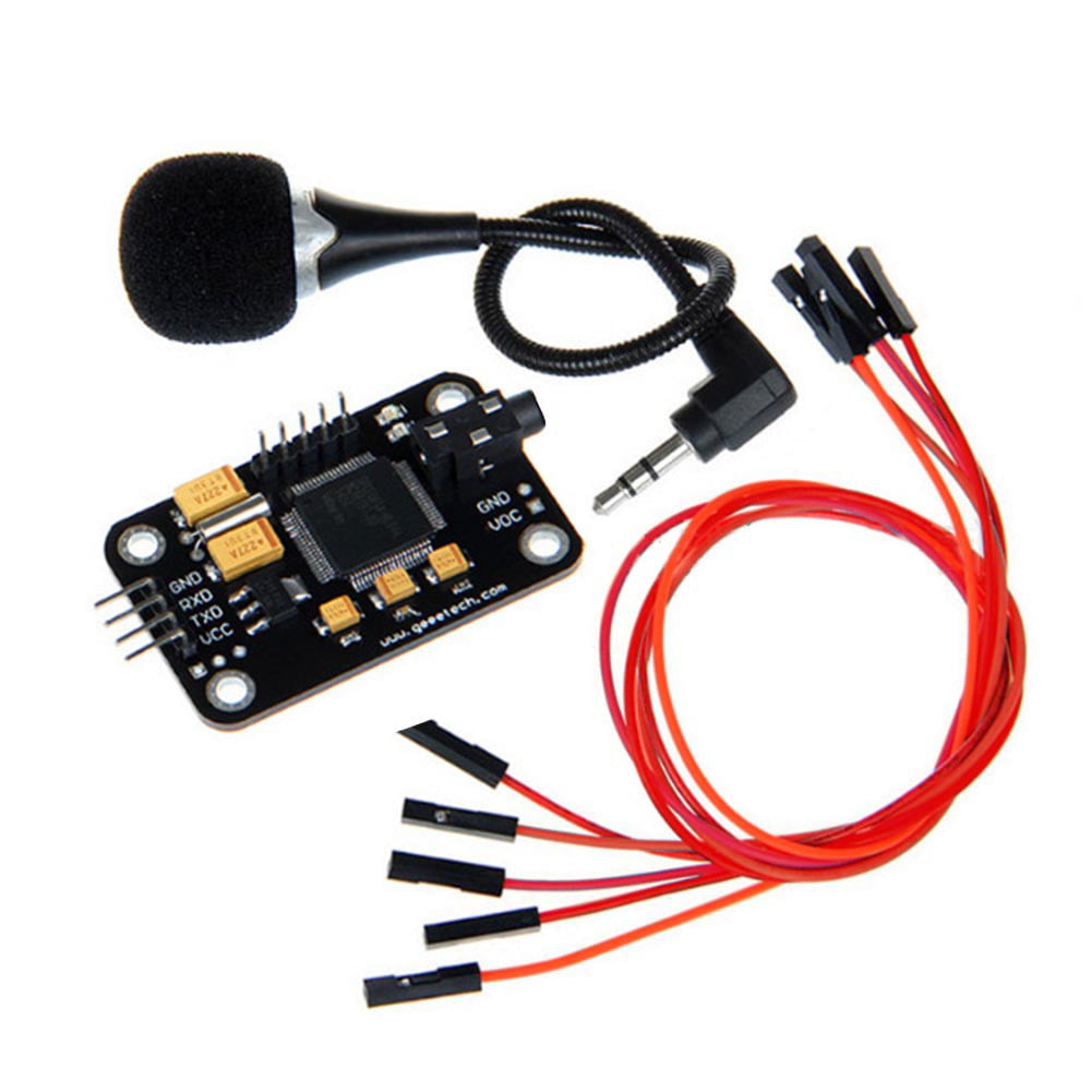 JKCKHA Voice Recognition Module with Microphone Jumper Wire Speech Recognition Voice Control Board for Compatible 