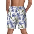 thumbnail image 4 of Uemuo Blue Flax Flowers Pattern Mens Swim Trunks Quick Dry Board Shorts with Mesh Lining, Stretch Beach Shorts Quick Dry No-Chafing Board Shorts-3X-Large, 4 of 9
