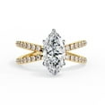 thumbnail image 2 of IGI Certified Lab Grown Diamond Engagement Ring | Center 12x6mm Marquise Cut Criss Cross Solitaire Halo Promise Rings For Women In 18k Solid Yellow Gold | F-G, VS-SI Quality (1.85 Ctw) Ring Size9, 2 of 7