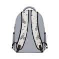 thumbnail image 3 of Cat and Toast Bicycle Gray Pattern Backpack for School, Cute School Bag with Adjustable Shoulder Straps and Padded Back, 15.3"x11"x6.7", 3 of 5