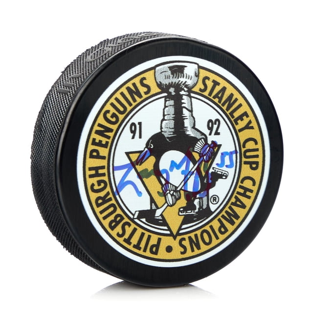 Larry Murphy Pingouins de Pittsburgh Signés Rondelle de la Coupe Stanley 91-92