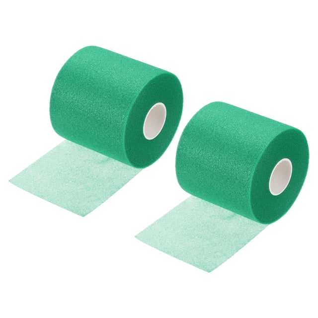 Unique Bargains 30 Yard PU Tennis Badminton Racket Grip Cushion Wrap Tape Backing Film, Dark Green 2 Pack
