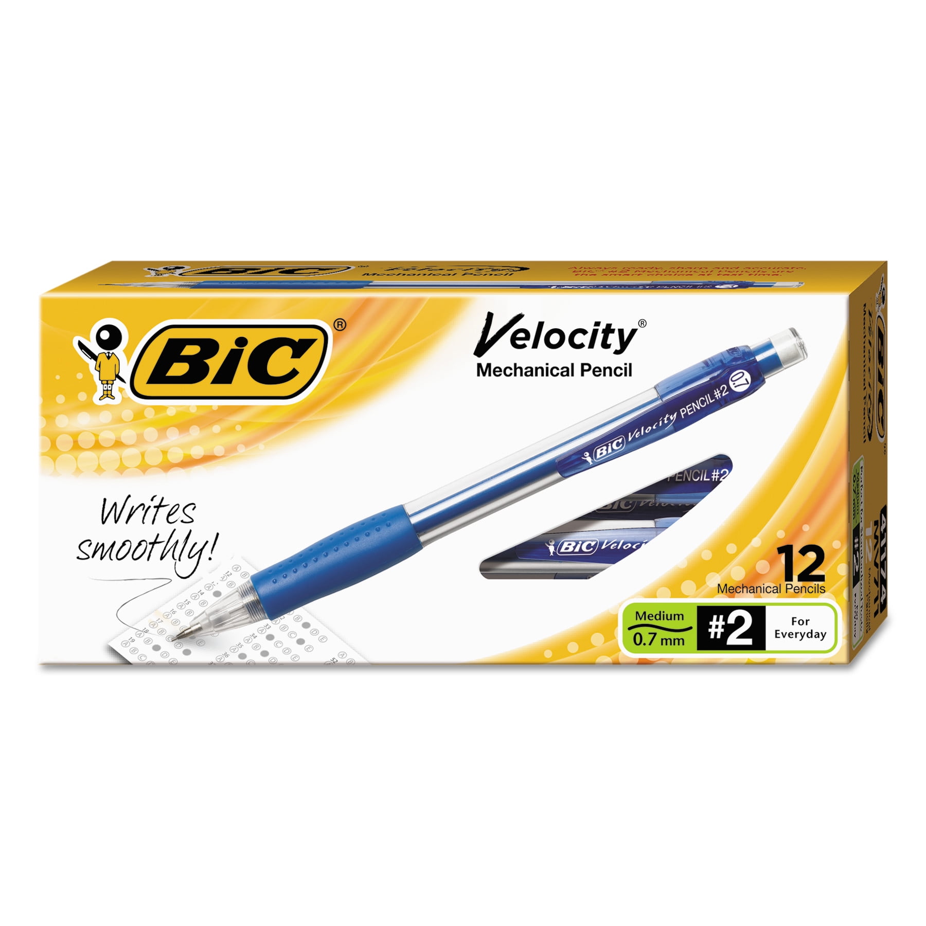 BIC Velocity Mechanical Pencil, 0.7mm, Black, 1-Dozen