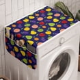 thumbnail image 1 of Fruit Washing Machine Organizer, Continuous Pattern of Various Colorful Juicy Pear Plum Peach Apple Apricot, Anti-slip Fabric Top Cover for Washer and Dryer, Dark Blue Multicolor, by Ambesonne, 1 of 1