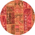 thumbnail image 1 of Ahgly Company Indoor Round Patchwork Orange Transitional Area Rugs, 6' Round, 1 of 4