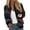 Black, variant on Women's Stylish Purple Marble Print Bomber Jacket with Gold Accents, Lightweight Casual Zip-Up Coat