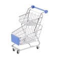 thumbnail image 4 of Mini carro de compras en miniatura Decoración de escritorio Organizadores de escritorio Carro de mano Carro de compras para niños pequeños Educativo Azul oscuro Hugo carrito de compras juguetes, 4 of 10