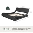 thumbnail image 6 of Amolife Full Size Bed Frame with Curved Adjustable Headboard, Faux Leather Upholstered Platform Bed, Black, 6 of 6