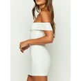 thumbnail image 2 of JYYYBF Women Summer Mini Party Dress Short Sleeve Off Shoulder Strapless Lace Floral Dress, 2 of 6