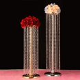 thumbnail image 2 of Florero exquisito con forma de giro, soporte de mesa de boda de plata dorada, centro de mesa de cristal de plomo para decoración de fiestas y eventos, 2 of 4