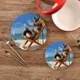 thumbnail image 2 of SKYSONIC Cute Kitten Fisherman Pot Holders Trivets, 2 Pcs Heat Resistant Trivets,Summer Beach Cotton Thread Weave Mats for Hot Pads Pans Pot Bowl Teapot for Kitchen Decor, 2 of 7