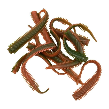Premium Soft Plastic Fishing Bait 10-Pack Lifelike Sand Silkworm Lures 8cm TPR Shrimp-Infused Red Worm Fishing Accessories No. 1 green brown