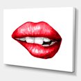 thumbnail image 3 of Designart ' Sexy Plump Puffy Girl Lips Biting ' Modern Canvas Wall Art Print, 3 of 4