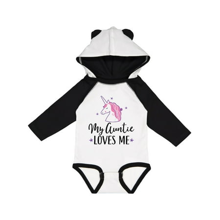 

Inktastic My Auntie Loves Me Unicorn Gift Baby Girl Long Sleeve Bodysuit