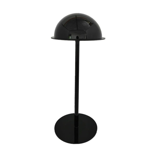 HJQEQVD Black Metal Freestanding Wig Holder and Hat Rack Stand with Dome Shape for Salon Cap Rack Baseball Cap Rack Wig Holder