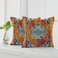 thumbnail image 6 of Throw Pillow Covers Pack of 2 Double-Sided Printing Home Indoor and Outdoor Sofa Bed Decor 18 x 18 Inch pillowcover (Blue Boho Style Ethnic Design Pattern, 18x18Inch), 6 of 6