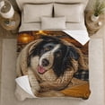 thumbnail image 5 of Border Collie Portrait Brown Knit Wrap, Cozy Pet Portrait Pattern, Warm Flannel Blanket for Living Room and Bedroom, Dog Lovers Pet Adoption Gift, Pet Lover Home Decor, 5 of 9