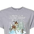 thumbnail image 3 of Disney Bambi - Christmas - Up To Snow Good - Juniors Cropped Cotton Blend T-Shirt, 3 of 5