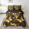 thumbnail image 3 of Feelyou Romantic Gold Butterfly Twin Bedding Sets 7-Piece, Glitter Stars Starry Sky Bedding Comforter Set, Dreamy Animal Reversible Sheet Sets, Super Cozy Room Decor, 3 of 8