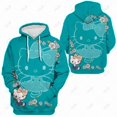 thumbnail image 1 of Suéter con capucha informal de moda para mujer con estampado de Hello Kitty y gatito lindo para otoño/invierno, 1 of 1