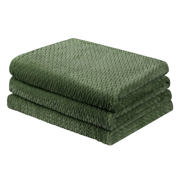 Unique Bargains 280gsm Flannel Fleece Throw Bed Blanket Army Green 59 X 78 Walmart Com Walmart Com