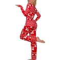 thumbnail image 6 of Seyurigaoka Christmas Jumpsuit for Women Button Long Sleeve Bodycon Romper Cartoon Snowflake / Elk Home Jumpsuit Pajamas Party Wear, 6 of 7