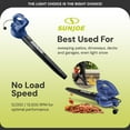 thumbnail image 3 of Sun Joe 6-Amp 155 mph Corded Electric Handheld Leaf Blower, Light-Duty Lawn Tool, Blue, 3 of 10