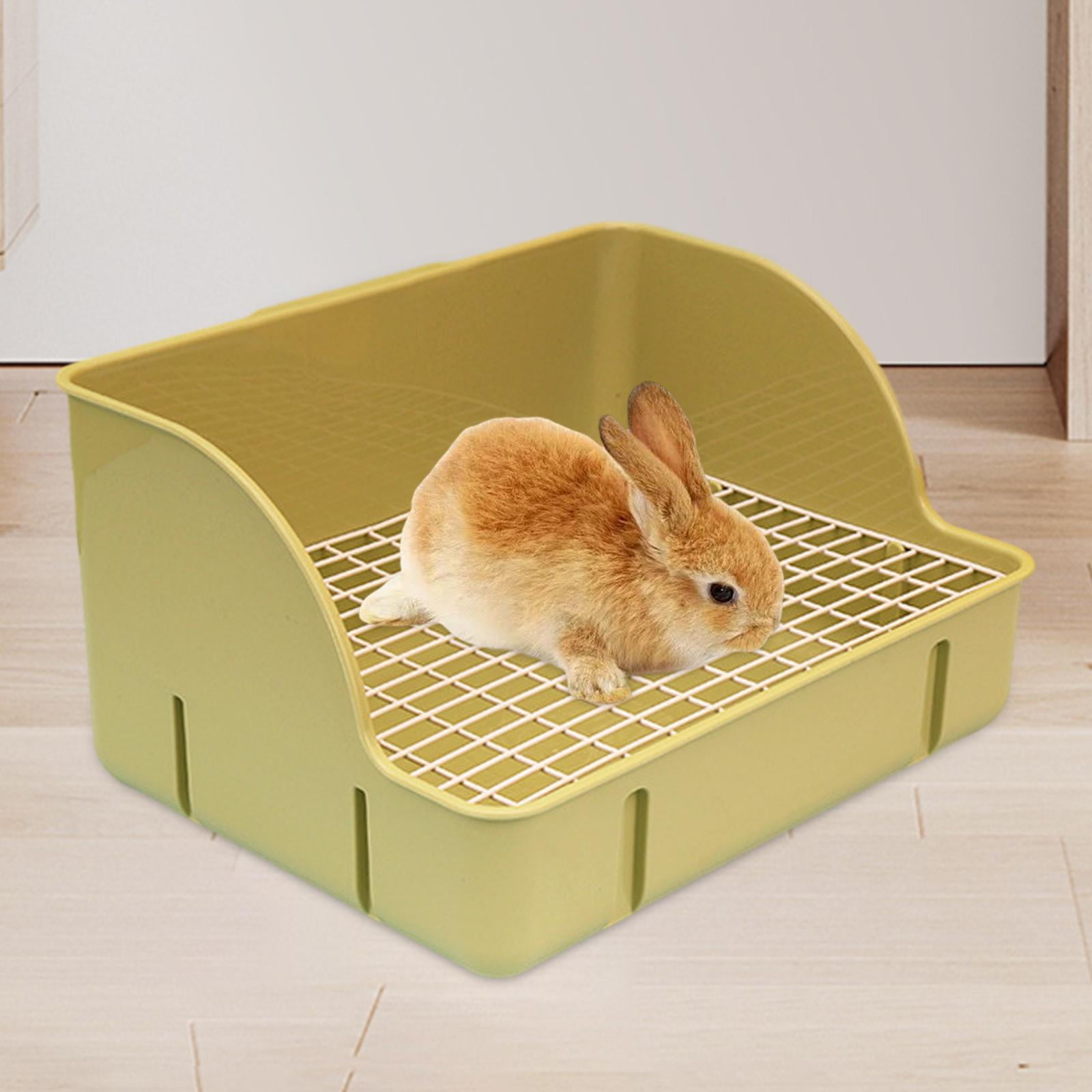 Bvdfgk Litter Box Cage Toilet Bedding Box Corner Litter Pan Potty for Bunny Guinea Pigs green steel mesh