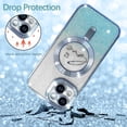 thumbnail image 3 of for iPhone 15 Glitter  Case Luxury Plating Love Heart Compatible with MagSafe Clear Case with Camera Protector Protection Shockproof Cover for Women Girls-Blue, 3 of 12