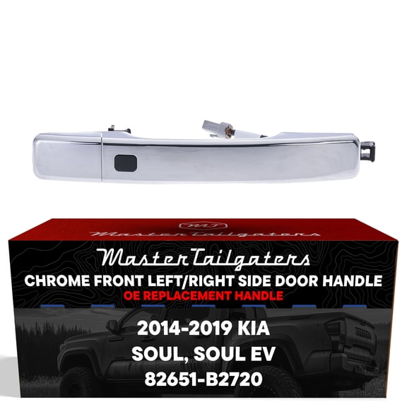 Master Tailgaters Exterior Door Handle Chrome Replacement for Kia Soul (2014-2019), Soul EV (2015-2019) OE Part # 82651-B2720 | Front Right Passenger Side w/o Keyhole (=Front LH)