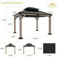 thumbnail image 6 of SOLUMIA 10' x 12' Cedar Wood Gazebo with Galvanized Steel Double Roof, Weather-Resistant Outdoor Pavilion for Patio Backyard Garden, 6 of 8