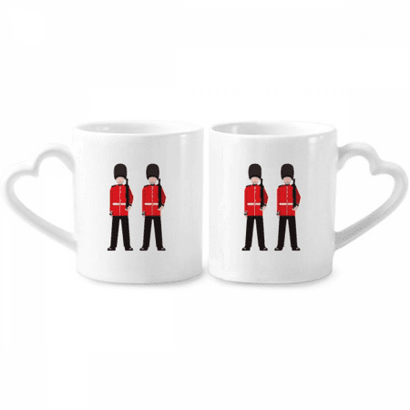 

Atkins Rdcoats Bearskin Guard Couple Porcelain Mug Set Cerac Lover Cup Heart Handle