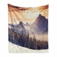 thumbnail image 1 of Nature Soft Flannel Fleece Throw Blanket, Evening Winter Landscape Dramatic Surreal Overcast Sky and Majestic Mountains, Cozy Plush for Indoor and Outdoor Use, 50" x 60", Multicolor, by Ambesonne, 1 of 6