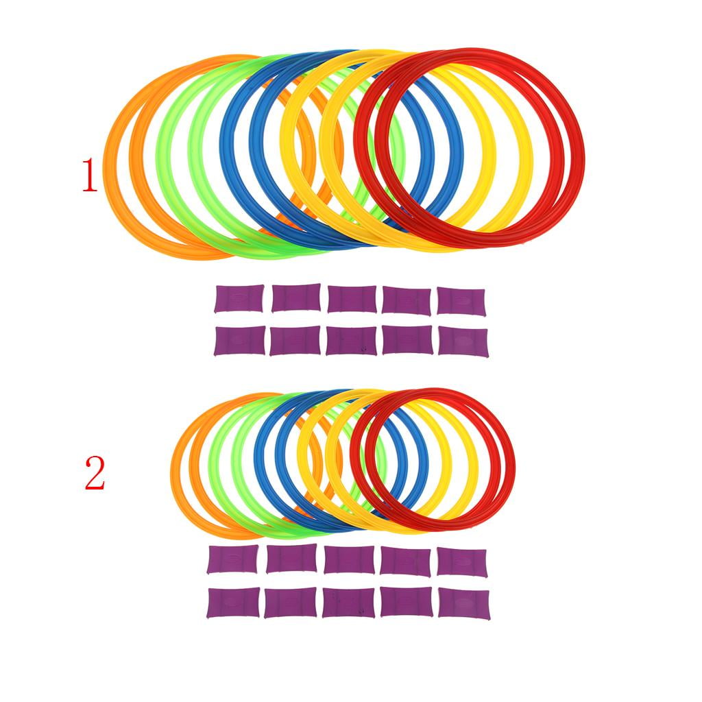 LeeQinersw 15.5 Inch Diameter 10 Rings And 10 Pliers Hopscotch Games Indoor / Outdoor Set