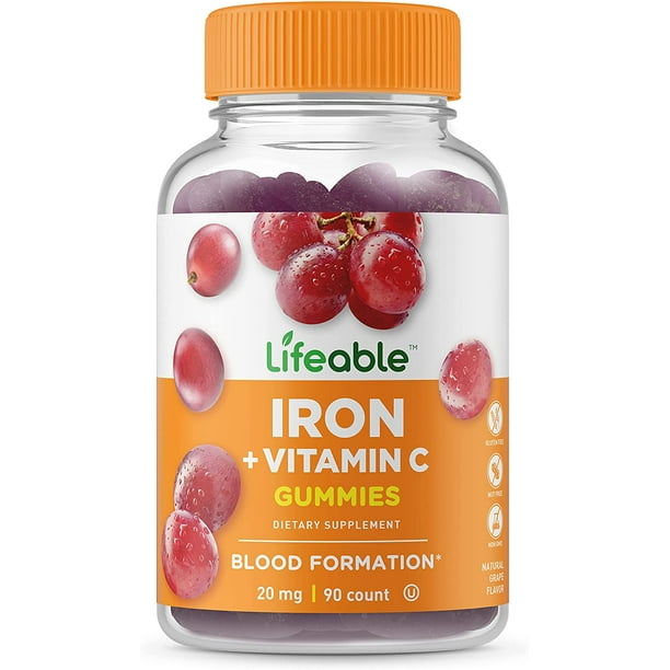 Lifeable Iron with Vitamin C 20 mg 90 Gummies