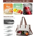 thumbnail image 2 of CNV Lunch Tote Bag for Women, 15.6 Inch Laptop Bag with Insulated Lunch Compartment, Quilted Large Capacity Computer Handbag with Purse for Business, Work, Nurse, Office, Collage, Casual, Black, 2 of 14