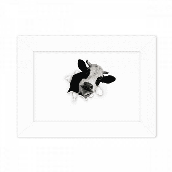 Dairy Cows Impacted Broken Animal Paper Photo Mount Frame Picture Art Painting Desktop 5x7 inch