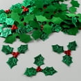 thumbnail image 5 of Visland 100pcs Christmas Clover Decoration, Mini Triple Leaf Holly Berries Embellishments Tree Ornaments Decor for Holiday Xmas Arrangement Gift Tag and Card Making (3cm/5cm), 5 of 8