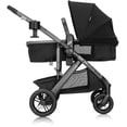 thumbnail image 2 of Sistema de viaje Evenflo Pivot Suite con asiento infantil para automóvil LiteMax con barra antirrebote Dunloe Black, 2 of 5